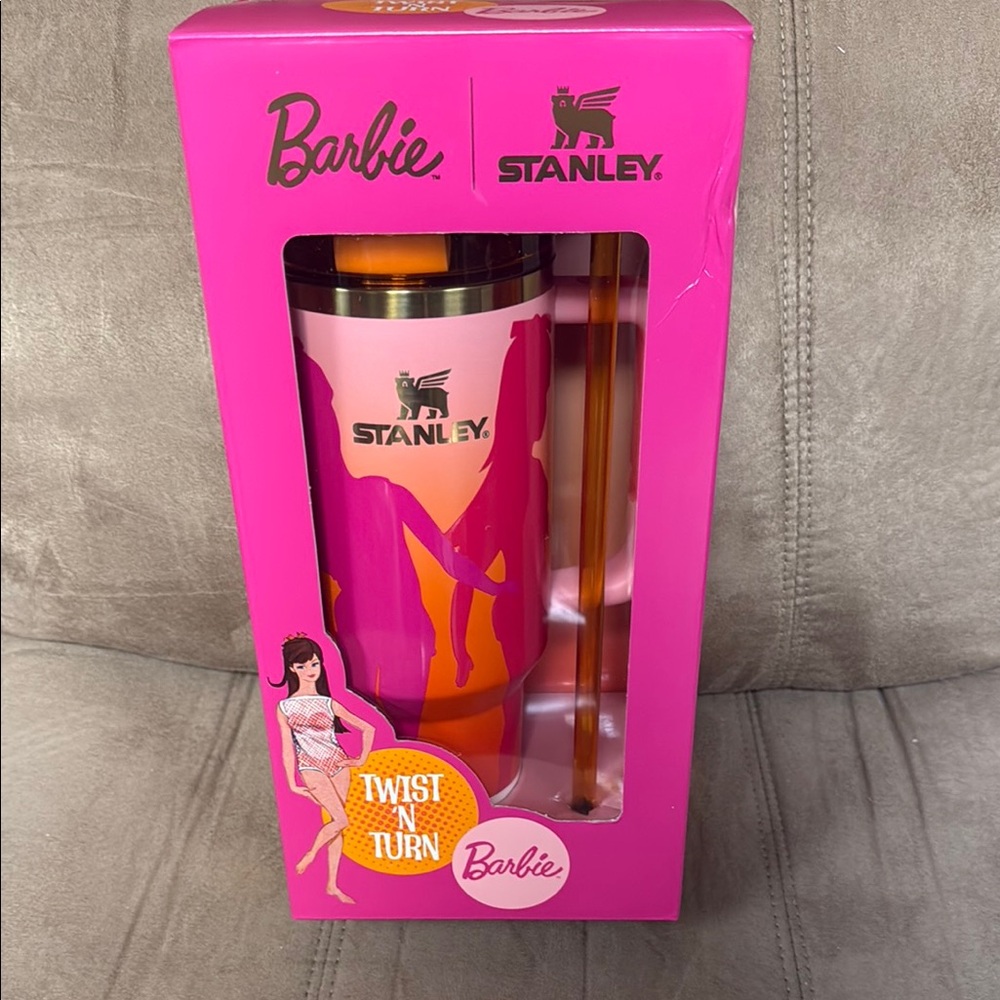 Stanley Pink and Orange Barbie Tumbler